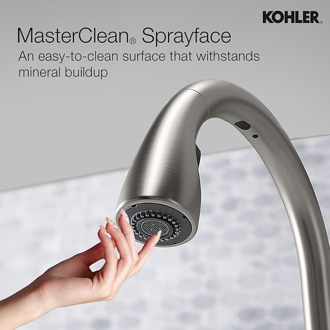 Kohler Emile 26448IN-4-VS Metal Pull-Down Sprayer Kitchen Faucet With Pullout Shower (Vibrant Stainless Steel Finish)
