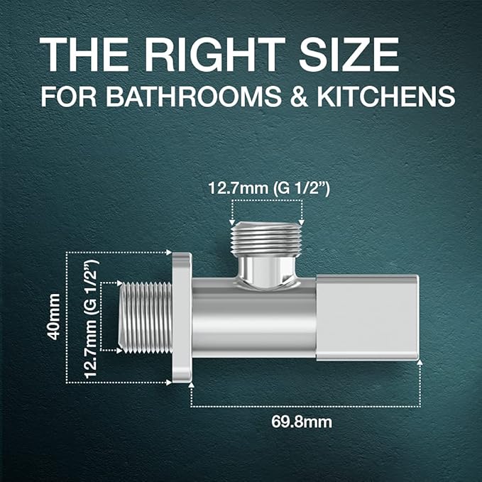 Kohler Complementary 80158IN-9-CP Brass Angle Valve for Bathroom & Kitchen | Chrome Finish